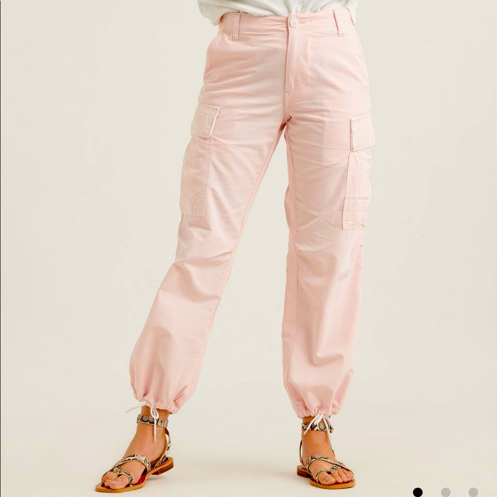 NWT Pink cargo linen Lucky Brand Pants
